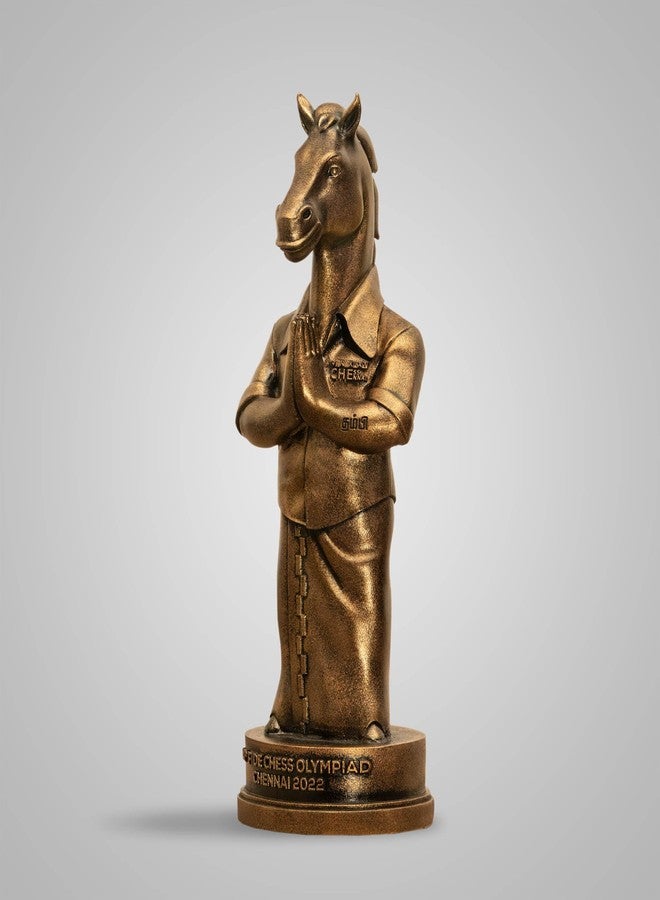 SILAII Thambi Chess Mascot Sculpture - 8 INCH, Antique Bronze Colour - Image 1